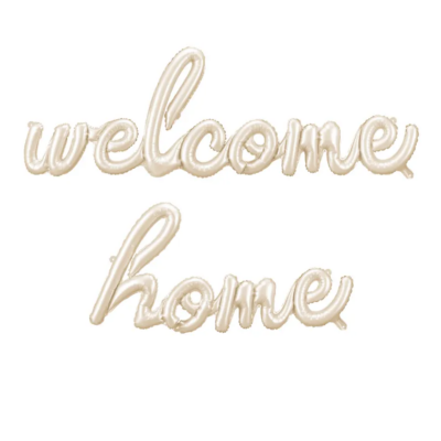 Balon foliowy Welcome Home cappuccino 335 × 71 cm na Baby Shower