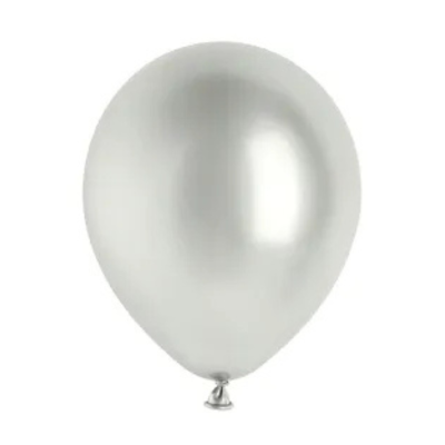 srebrne balony lateksowe Glossy 12 cm