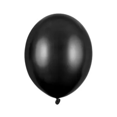 Metaliczne czarne balony lateksowe Metallic Black o średnicy 12 cm