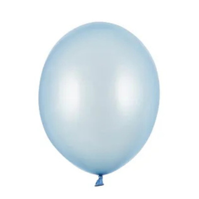 Balony lateksowe metaliczny błękit baby blue 30 cm, opakowanie 10 sztuk