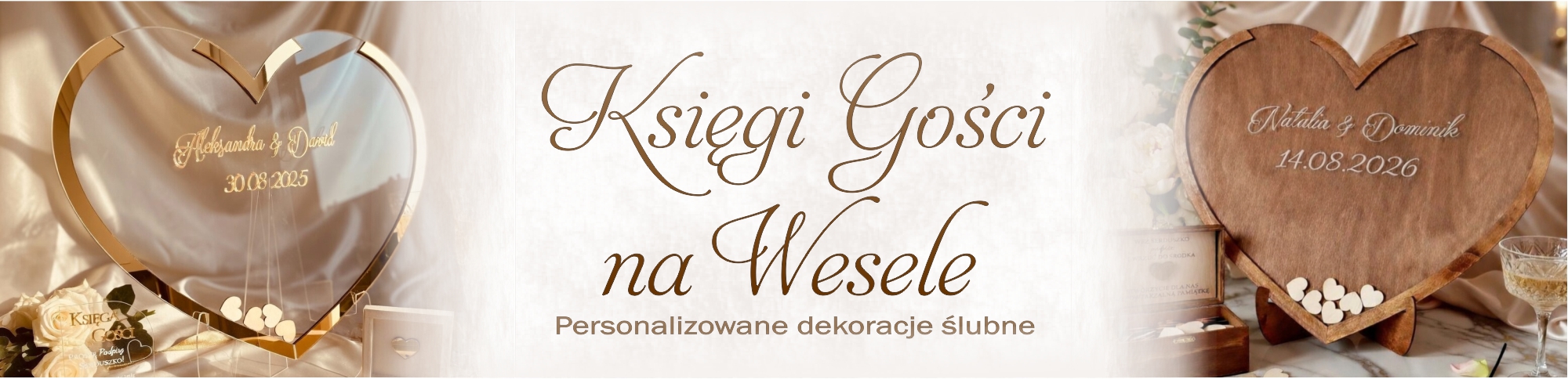 Nietypowe Księgi Gości plexi złoto